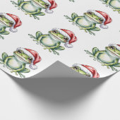 Trendy Niedlich Frog Weihnachtsmannmütze Weihnacht Geschenkpapier (Ecke)
