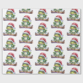Trendy Niedlich Frog Weihnachtsmannmütze Weihnacht Geschenkpapier (Flach)