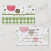 Trendy Niedlich Gingham Polka Dots mit Namen Visitenkarte (Vorne/Hinten)
