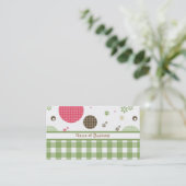 Trendy Niedlich Gingham Polka Dots mit Namen Visitenkarte (Stehend Vorderseite)