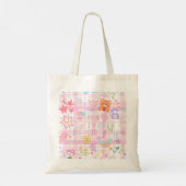 Trendy Niedlich Girly Doodle Tote Bag Tragetasche (Rückseite)
