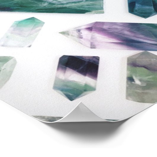 Trendy Niedlich Green Fluorite Crystal Stone Muste Poster (Ecke)