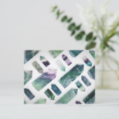Trendy Niedlich Green Fluorite Crystal Stone Muste Postkarte (Stehend Vorderseite)