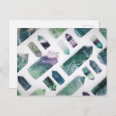 Trendy Niedlich Green Fluorite Crystal Stone Muste Postkarte (Vorne/Hinten)