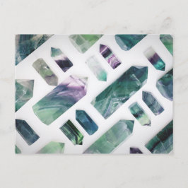 Trendy Niedlich Green Fluorite Crystal Stone Muste Postkarte