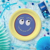 Trendy Niedlich, Happy Face mit Sonderfarben Pappteller (Party)