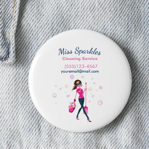 Trendy Niedlich Housecleaning Maid Service Busines Button