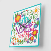 Trendy Niedlich Kids Einzigartig Positive Vibes In Quadratische Wanduhr (Winkel)