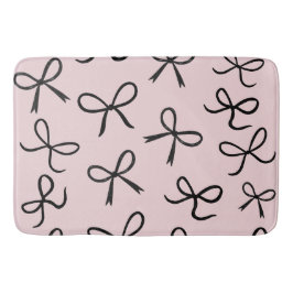 Trendy Niedlich Little Black Bows Pink Badematte