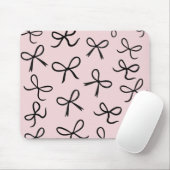 Trendy Niedlich Little Black Bows Pink Mousepad (Mit Mouse)