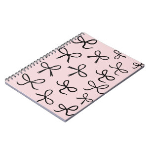 Trendy Niedlich Little Black Bows Pink Notizblock