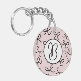 Trendy Niedlich Little Black Bows Pink Schlüsselanhänger