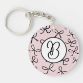 Trendy Niedlich Little Black Bows Pink Schlüsselanhänger (Vorderseite)
