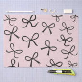 Trendy Niedlich Little Black Bows Pink Seidenpapier (Handwerk)