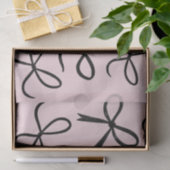 Trendy Niedlich Little Black Bows Pink Seidenpapier (Geschenk)