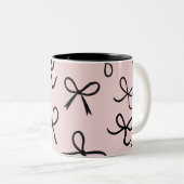 Trendy Niedlich Little Black Bows Pink Zweifarbige Tasse (VorderseiteRechts)