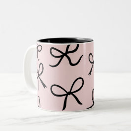 Trendy Niedlich Little Black Bows Pink Zweifarbige Tasse