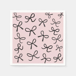 Trendy Niedlich Little Black Bows White Serviette