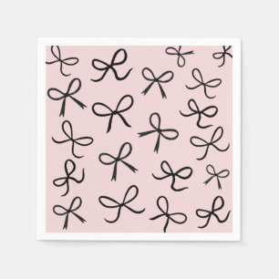 Trendy Niedlich Little Black Bows White Serviette