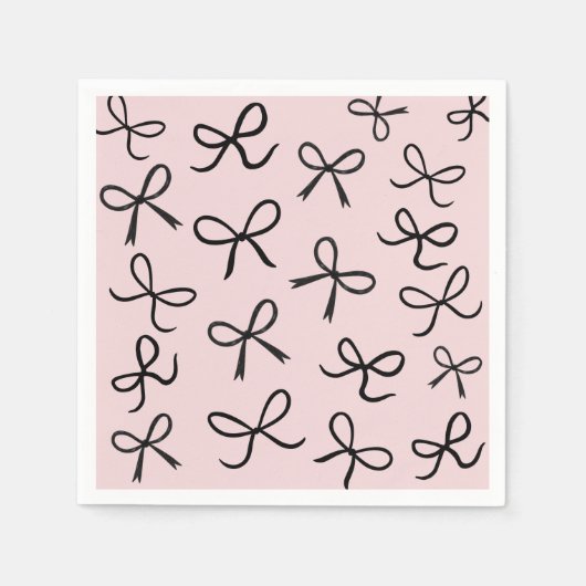 Trendy Niedlich Little Black Bows White Serviette (Vorderseite)