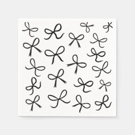 Trendy Niedlich Little Black Bows White Serviette