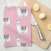 Trendy Niedlich Llama Sketch & Pink Geschirrtuch (Viertel Falte)