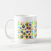 Trendy Niedlich moderne Schmetterlinge Polka Dots Kaffeetasse (Links)
