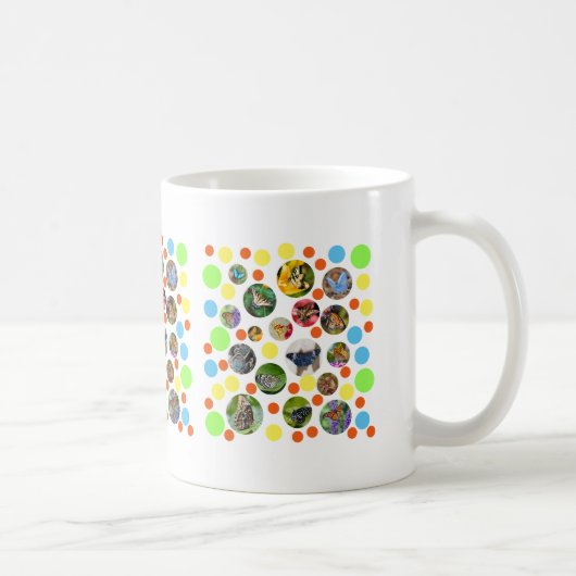 Trendy Niedlich moderne Schmetterlinge Polka Dots Kaffeetasse (Rechts)