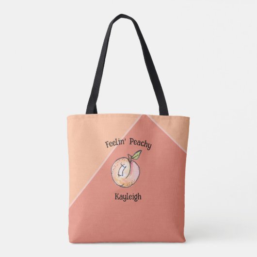 Trendy Niedlich Peach Summer Modern Kitschy Fun Na Tasche (Rückseite)
