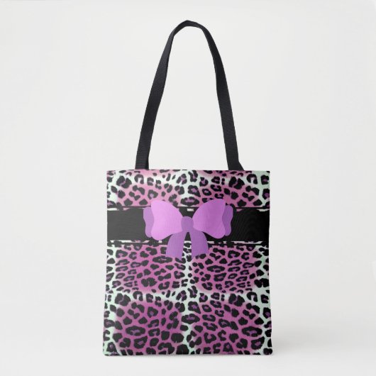 Trendy Niedlich Pink Schwarz-weiß Leopard Personal Tasche (Vorderseite)