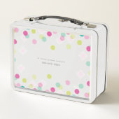 TRENDY niedlich polka dot confetti muster pink grü Metall Brotdose (Rückseite)