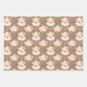 Trendy Niedlich Pumpkin Floral Peach Blush Brown G Geschenkpapier Set (Vorderseite)