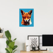 Trendy Niedlich Red Fox Head Poster (Heimbüro)