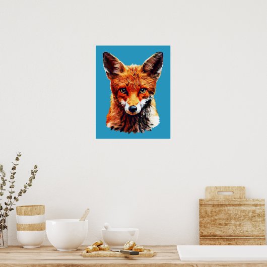 Trendy Niedlich Red Fox Head Poster (Küche)