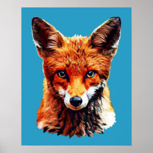 Trendy Niedlich Red Fox Head Poster
