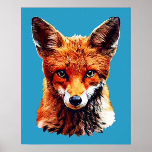 Trendy Niedlich Red Fox Head Poster (Vorne)