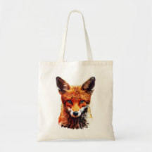 Trendy Niedlich Red Fox Head Tote Bag