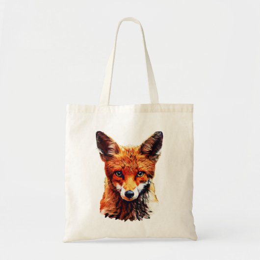 Trendy Niedlich Red Fox Head Tote Bag Tragetasche (Vorne)