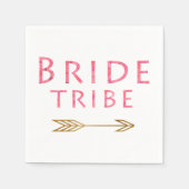 trendy niedlich rosa Braut Stamm Gold Pfeil Design Serviette (Vorderseite)