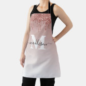 Trendy Niedlich Rose Gold Driving Glitzer Monogram Schürze (InSitu)