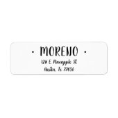 Trendy Niedlich Stylish Family Name Rücksendeadres (Vorne)