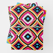 Trendy Niedlich Stylish farbenfrohe geometrische M Geschenkpapier Set (Beispiel)