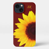 Trendy Niedlich Sunflower Monogram iPhone Hülle (Rückseite)