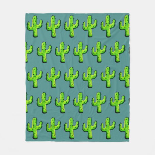 Trendy Niedlich Watercolor Cartoon Cactus Fleecedecke (Vorderseite)