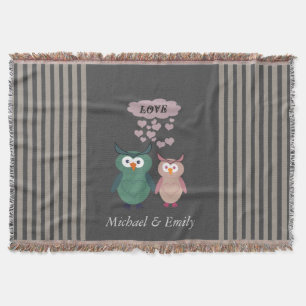 Trendy niedliche Eule Liebe Paar Decke