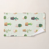 Trendy niedliche Kakteen auf Minzhintergrund Badhandtuch Set (Handtuch)