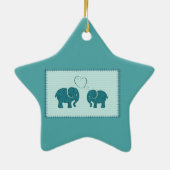 Trendy niedliche romantische Elefanten in der Lieb Keramik Ornament (Hinten)