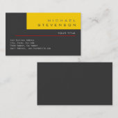 Trendy Niedliche Schlicht-Graugelbe Visitenkarte (Vorne/Hinten)