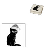 Trendy Niedliche Weihnachtsschwarze Katze in Weihn Gummistempel (Stempel)