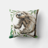 Trendy Niedlicher Faultier in einem Baum Kissen (Rückseite)